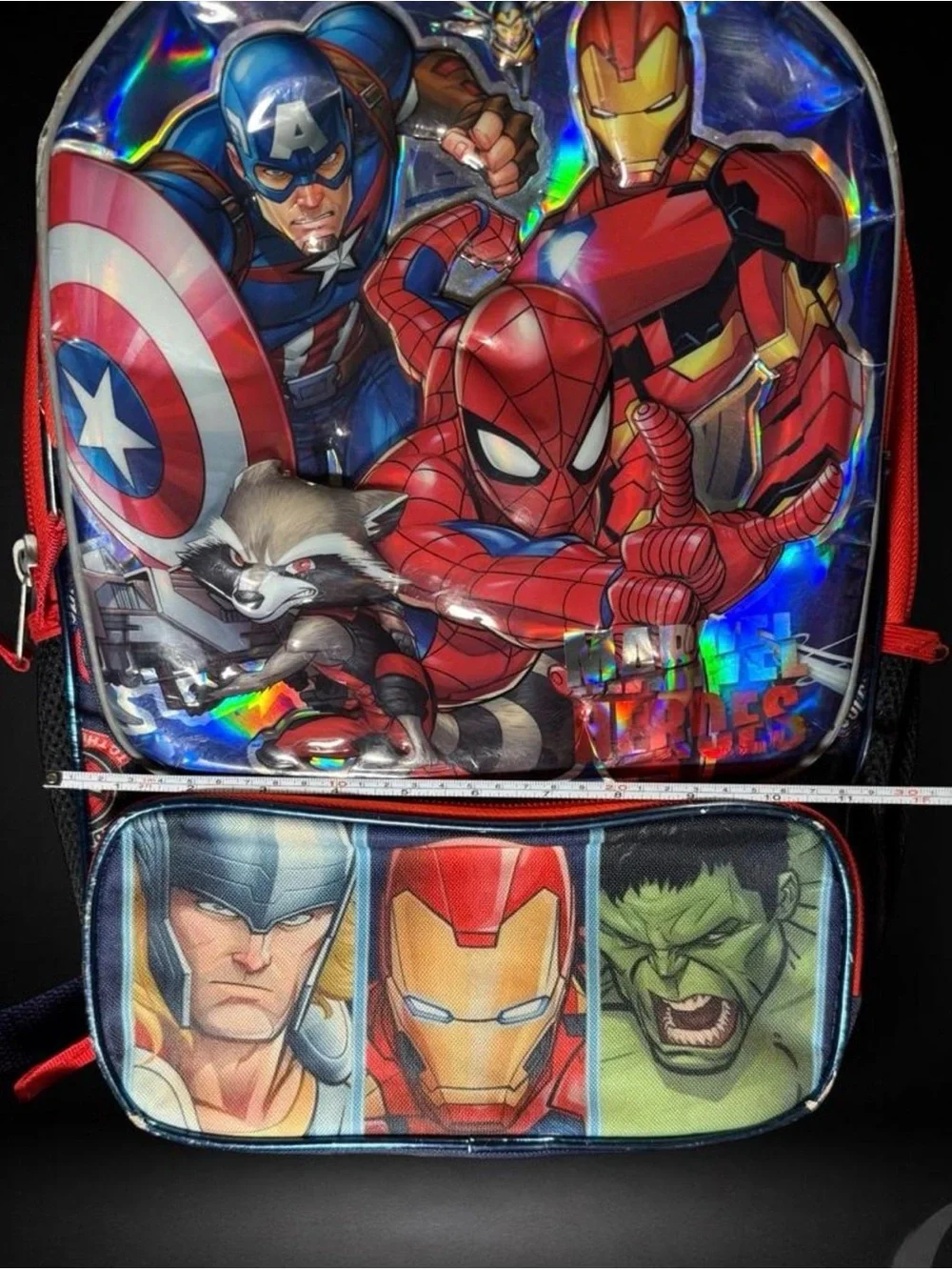 Marvel Kids Backpack in Red and Blue with Superhero Graphic